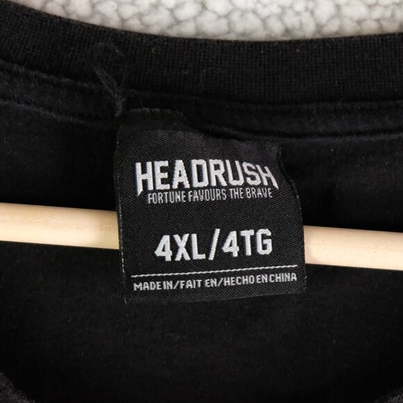 Headrush Shirt Mens 4XL Black Red Fear None Death Before Defeat Graphic Tee MMA - Picture 7 of 9